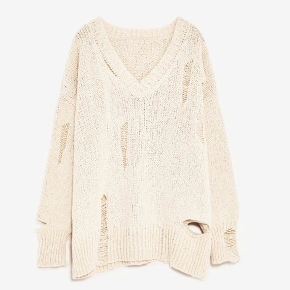 Zara | Sweaters | Zara Distressed 